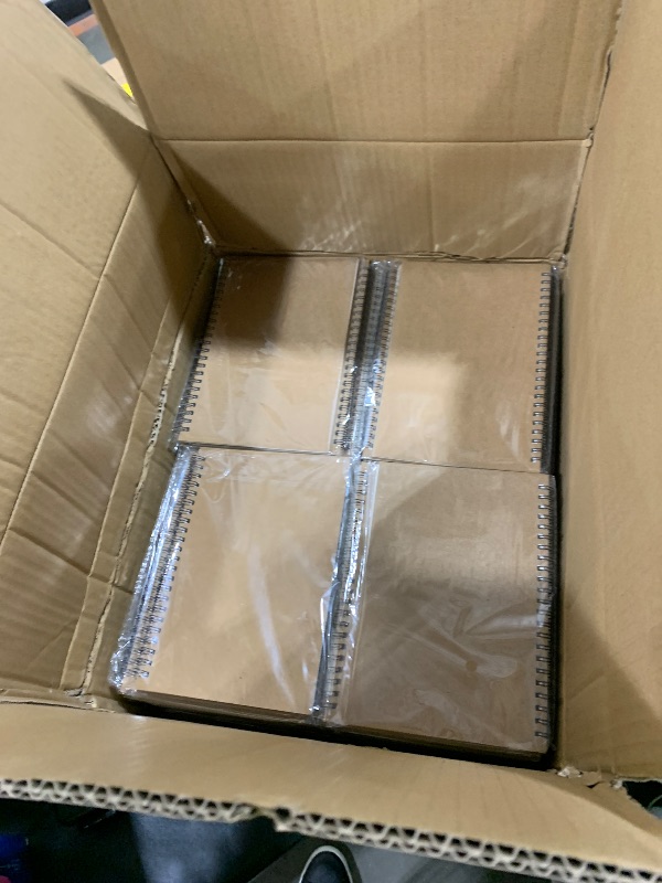 Photo 1 of 100 Pack A5 Spiral Notebooks Journal Bulk with Kraft Cover, 5x8 Inches, 100 Pages/ 50 Sheets?Ruled Lined Paper, for Work, Sketches, Study, Notes Taking, Gifts, Brown