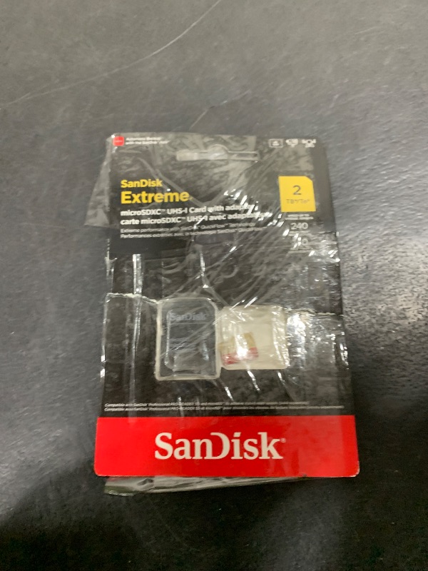 Photo 1 of SanDisk 2TB Extreme microSDXC UHS-I Memory Card with Adapter - Up to 240MB/s, C10, U3, V30, 4K, 5K, A2, Micro SD Card- SDSQXAV-2T00-GN6MA