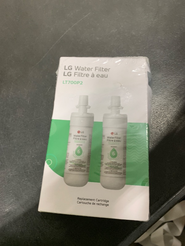 Photo 1 of LG LT700P2 6-Month / 200 Gallon Refrigerator Replacement Water Filter, 2 Count (Pack of 1), White