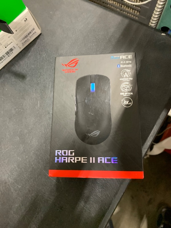 Photo 1 of ASUS ROG Harpe II Ace Wireless Esports Gaming Mouse – 2025, Pro-Tested, Right-Handed, 48g Lightweight, Tri-Mode Connectivity, 42K DPI, 8K Polling, 101Hr Battery, Web-Based Tool, PC/Mac Support - Black