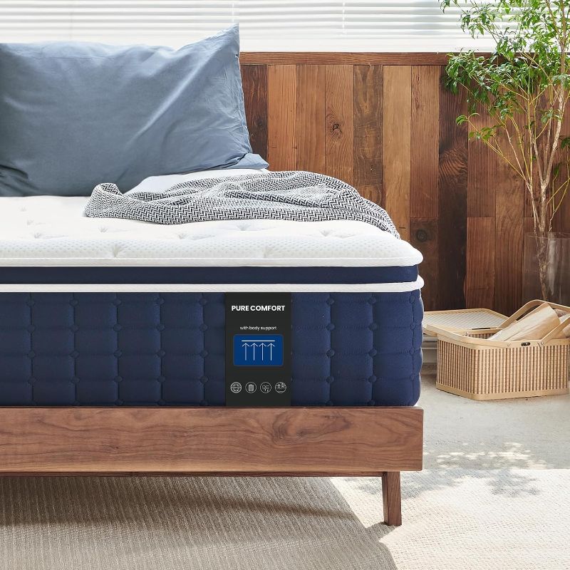 Photo 1 of Coolvie Twin XL Mattress 12 Inch, Medium Firm XL Twin Mattress in a Box, Hybrid Individual Pocket Springs with Memory Foam, Cooler Sleep with Pressure Relief and Support