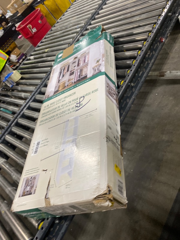 Photo 1 of ClosetMaid SuiteSymphony Wood Closet Organizer Starter Kit with Tower and 3 Hang Rods, Shelves, Adjustable, Fits Spaces 4 – 9 ft. Wide, Pure White