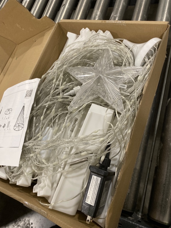 Photo 1 of 7.5FT Smart Cone Christmas Tree, Multicolor Prelit Outdoor Christmas Tree Lights with Star, Music Sync, App & Remote Control, LED Light Show Tree for Indoor Outdoor Decorations