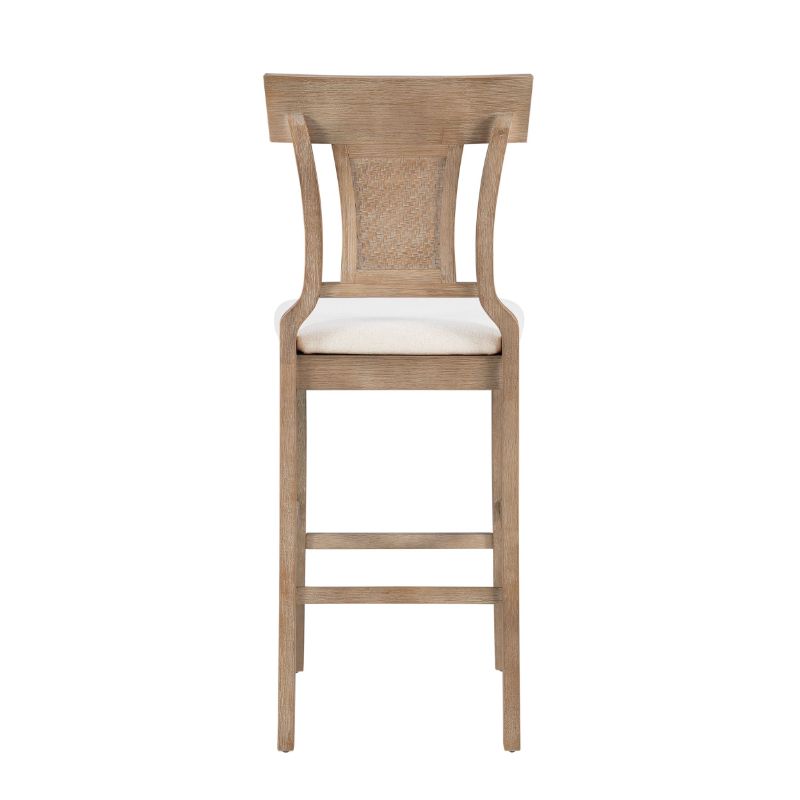 Photo 1 of Linon Home Décor Rylan Modern Farmhouse Rattan Barstool, Natural