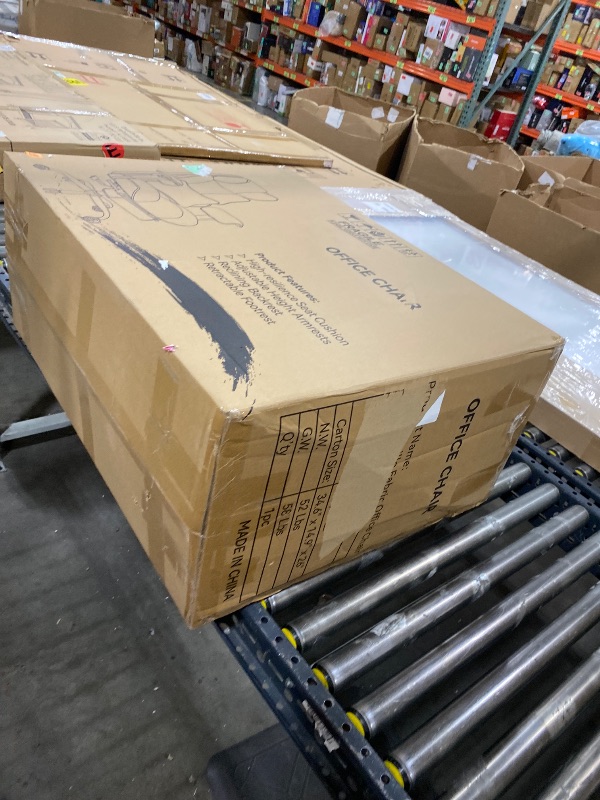 Photo 1 of Efomao Executive Office Chair, Soft-Cushioned Computer Chair with Foot Rest, Fabric Home Office Desk Chairs, Big and Tall Office Chairs, Grey