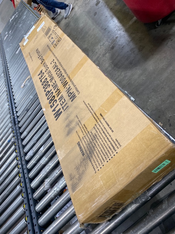 Photo 1 of Twin XL Over Queen Size Bunk Bed with Storage Shelves and LED Lights,Heavy Duty Adult Bunk Beds with Angled Ladder,Metal Queen Bunk Bed,Black