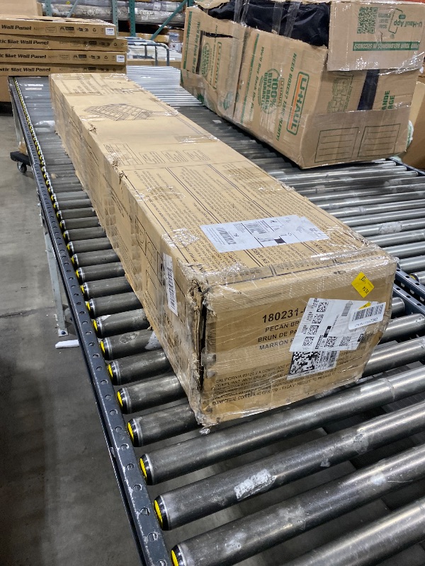 Photo 1 of Max & Lily Bunk Bed Twin Over Full Size with Ladder, Solid Wood Platform Bed Frame with Ladder for Kids, 14" Safety Guardrails, Easy Assembly, No Box Spring Needed, Pecan