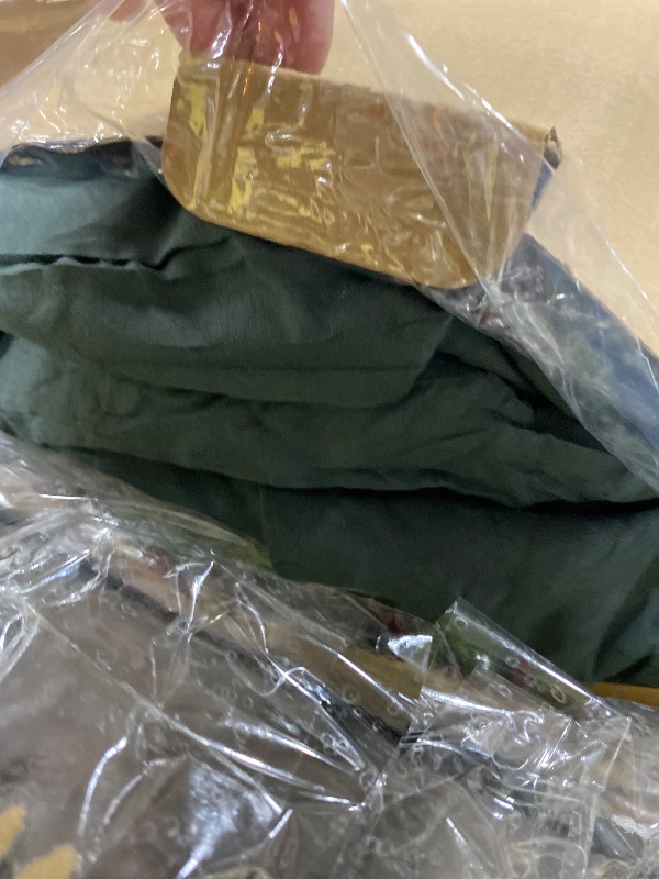 Photo 1 of Geniospin Queen Comforter Set - 7 Pieces Dark Green Bedding Set, Botanical Textured Comforter Bed Set, All Season Lightweight Bed in a Bag with Comforter, Sheets, Pillowcases & Shams