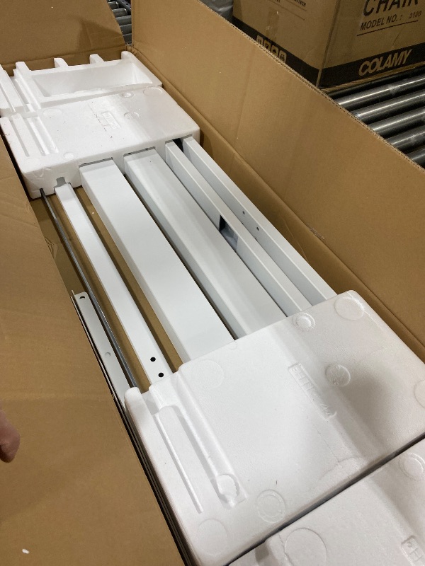 Photo 1 of TIQLAB Standing Desk with Two Drawers, Stand Up Standing Desk Adjustable Height, Electric Sit Stand Table with Storage Shelf and Splice Board, 48 * 24 inch, Maple