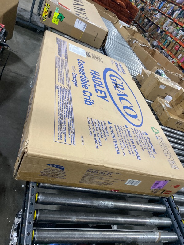 Photo 1 of Graco Hadley 5-in-1 Convertible Crib & Changer (Pebble Gray) – GREENGUARD Gold Certified, Fits Standard Crib Mattress, Converts to Toddler Bed and Full Bed, 4 Adjustable Mattress Heights