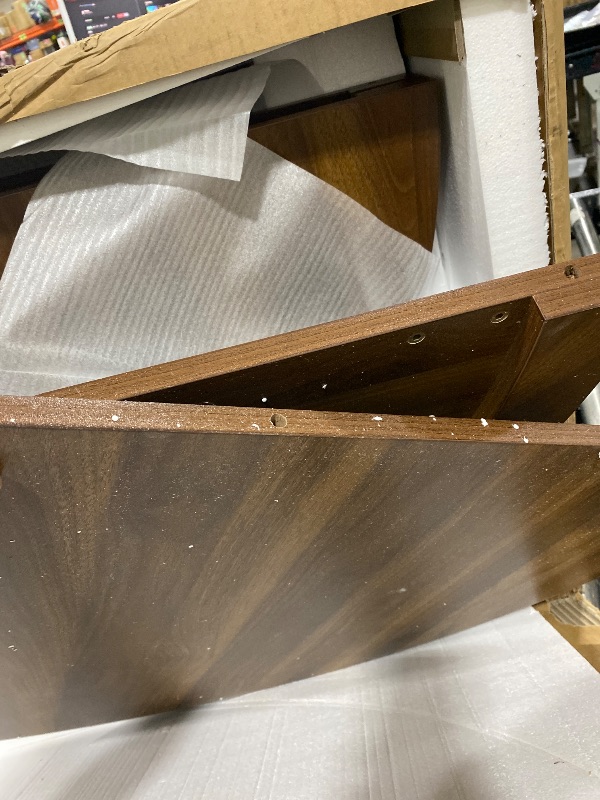 Photo 1 of IDEALHOUSE 47" Round Dining Table for 4-6, Wood Kitchen Table with Sturdy Base, Farmhouse Circle Dinner Table for Dining Room, Living Room, 4 Strong Legs, Walnut