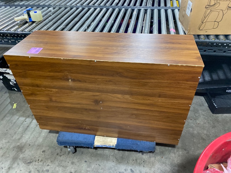 Photo 1 of Chrangmay 9 Drawers Dresser for Bedroom,35.4" Tall Wood Rustic Modern Chest of Drawers with Natural Texture,with Anti-Tipping Device, Storage Dressers Organizer for Bedroom, Living Room,Chestnut