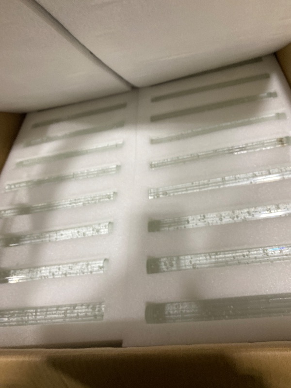 Photo 1 of HAIXIANG LED Chandelier Modern Glam Crystal High Ceiling Chandeliers Remote Dimmable Light 196 Inch Long Lights Fixtures Adjustable Lighting 36-Lights Silver