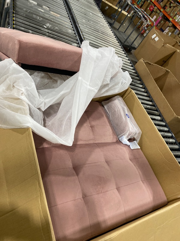 Photo 1 of 2 Seater Upholstered Loveseats Sofa Couch, Modern Pull-out Sleeper Sofa Bed with Adjsutable Back and Cup Holder & USB Port