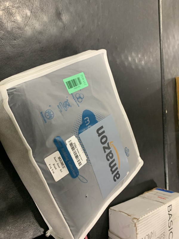 Photo 1 of MooMee Bedding Duvet Cover Set 100% Washed Cotton Linen Like Textured Breathable Durable Soft Comfy (Solid Black, King 104"x90")