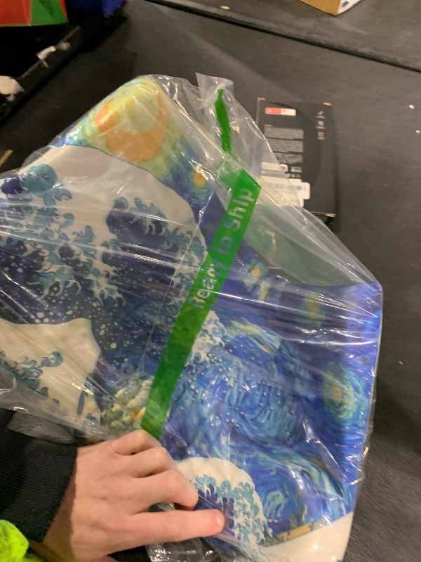 Photo 1 of KUOSGM Ergonomic Wave Wrist Rest with Keyboard Stand, Cushioned Palm Rest, Comfortable Integrated Memory Foam for Natural Typing and Relieve Wrist Pain, Starry Night Waves