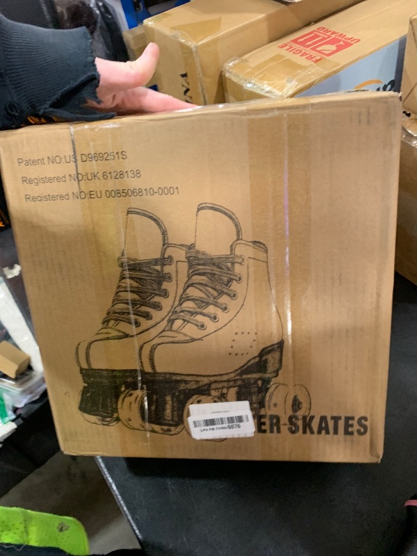 Photo 1 of Risup High-Top Roller Skates - Classic Double-Row, Four-Wheel, Cowhide Shoes for Women, Men & Girls (Purple Flash, 33=US:3.5)