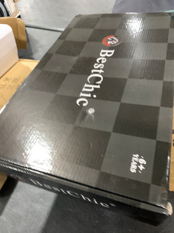 Photo 1 of 18" Wooden Chess Set with High Polymer Weighted Standard Chess Pieces,Large Deluxe Folding Storage WoodeBoard Sets, Premium Board Games for Adults and Kids Enthusiasts