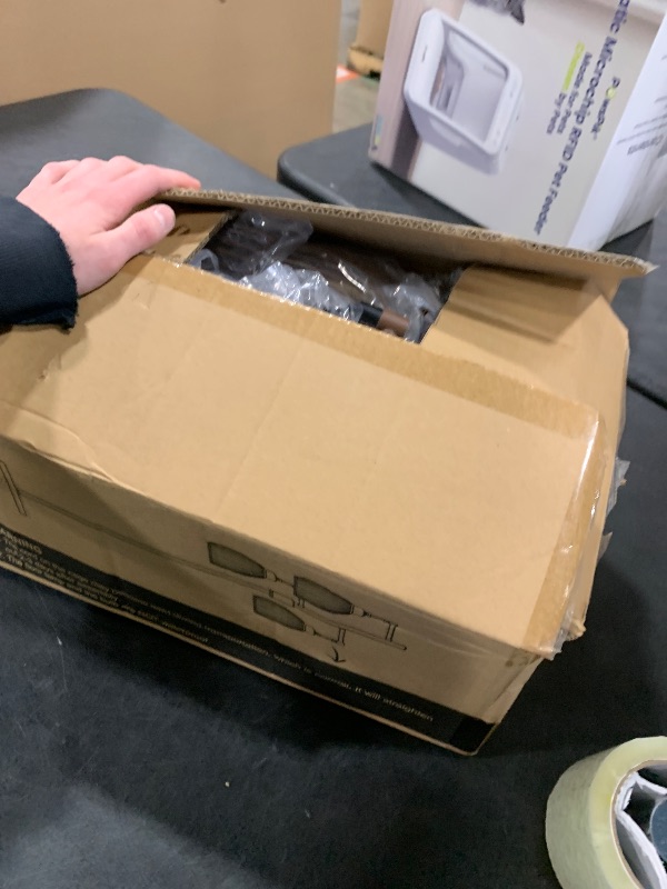 Photo 1 of Nintiue Dimmable Floor Lamp,3x800LM LED Bulbs Included, Farmhouse Industrial Floor Lamp Standing Tree Lamp with Teardrop Cage Head Tall Lamp for Living Room Bedroom Office Dining Room - Matte Brown