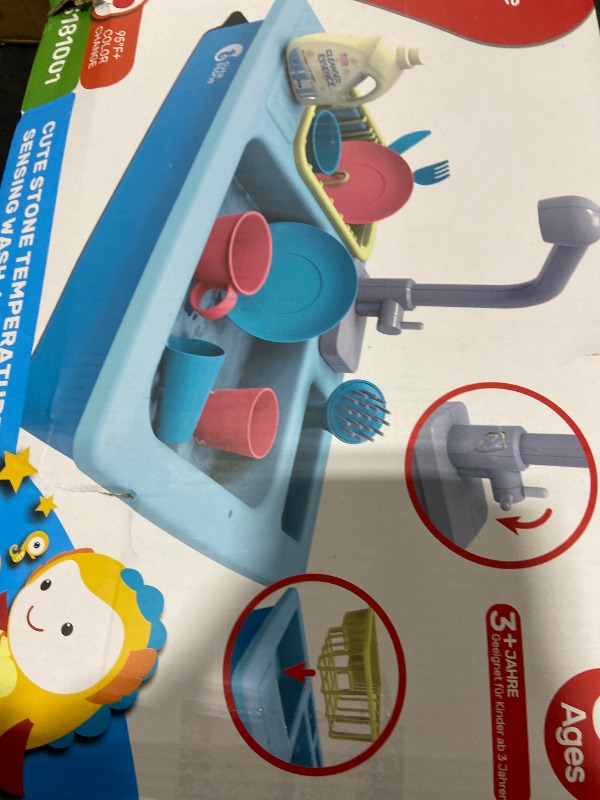 Photo 1 of CUTE STONE Color Changing Kitchen Sink Toys, Children Electric Dishwasher Playing Toy with Running Water, Upgraded Faucet, Automatic Water Cycle System Play House Pretend Role Play Toys for Boys Girls