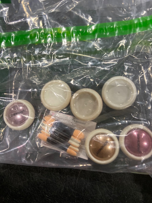 Photo 1 of 100% Metallic Effect Gold Chrome Nail Powder BISHENGYF: Holographic Mirror Glitter Gold Chrome Pigment Manicure Silver Copper Rose Gold Chrome Nail Powder for Nails Art DIY Decoration Gift