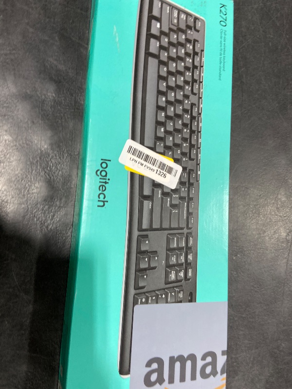 Photo 1 of Logitech K270 Wireless Keyboard for Windows, 2.4 GHz Wireless, Full-Size, Number Pad, 8 Multimedia Keys, 2-Year Battery Life, Compatible with PC, Laptop, Black