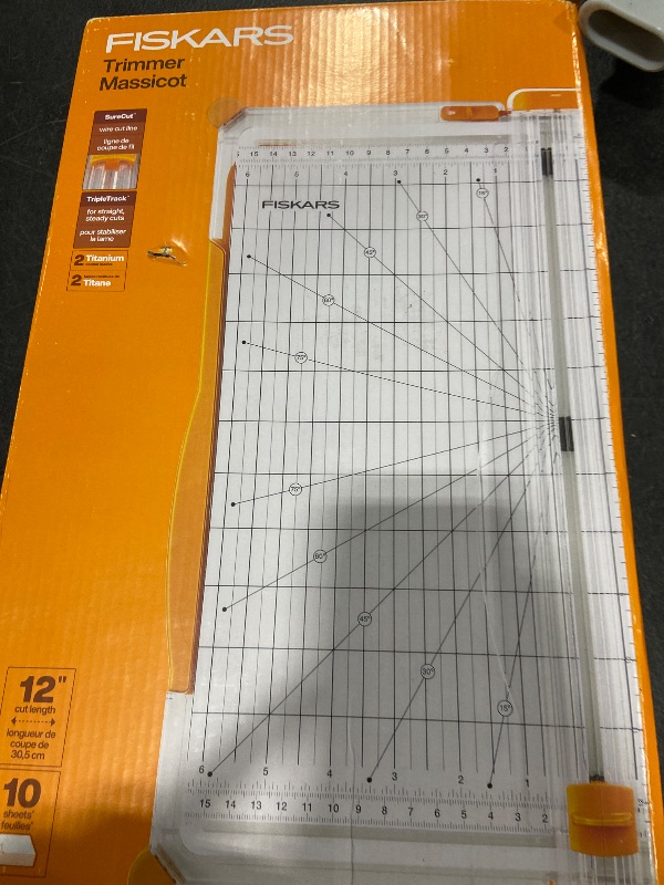 Photo 1 of Fiskars Precision Paper Trimmer, Easy and Accurate Crafting Tool, Cuts Straight for Crafts, Cards, and More