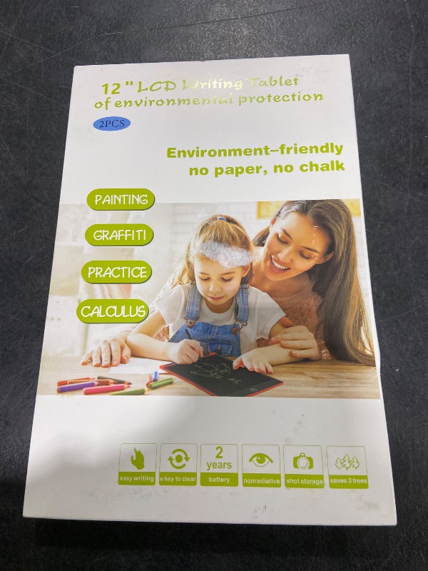 Photo 1 of [2 Pack] Genialba LCD Writing Tablet 12-Inch Colorful Doodle Board, Toddler Learning Educational Toys Gifts for 3-8 Years Old Girls and Boys, Electronic Drawing Pad for Kids (Black&White)