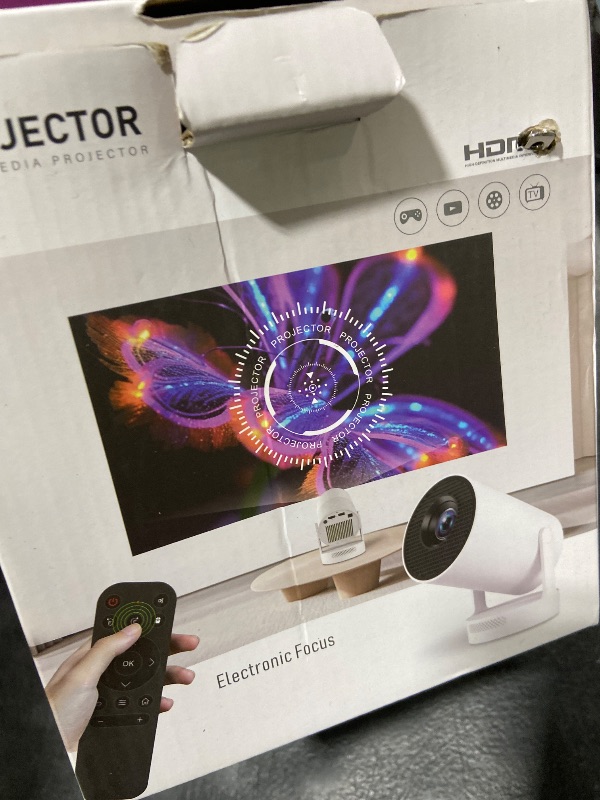 Photo 1 of ?Electric Focus?Mini Projector, Support 4K 1080P, 210 ANSI Portable Projector with WiFi and Bluetooth, Auto Keystone Correction Video Projector, Compatible with Smartphone,TV Stick,Laptop