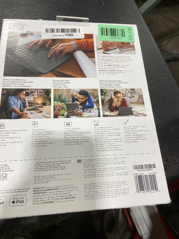 Photo 1 of ITEM IS MISSING PARTS, UNSURE WHAT PARTS ARE MISSING -----------------------------------------Logitech Combo Touch iPad 10th Gen Case, Detachable Keyboard, Large Precision Trackpad, Backlit Keyboard, Smart Connector - Oxford Gray