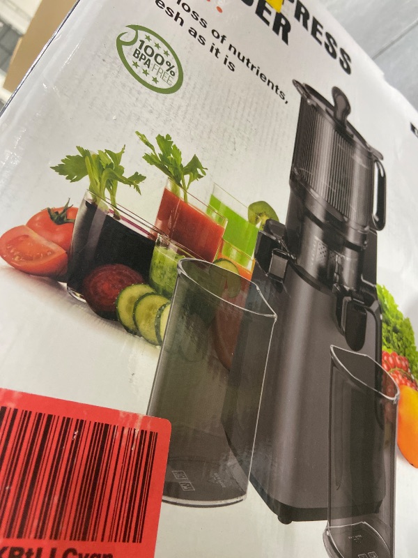 Photo 1 of Juicer Machines with 5.8" Large Feed Chute, Cold Press Juicer for Whole Vegetables and Fruits 400W, Slow Masticating juicer Easy to Clean Juice Extractor Machine High Juice Yield