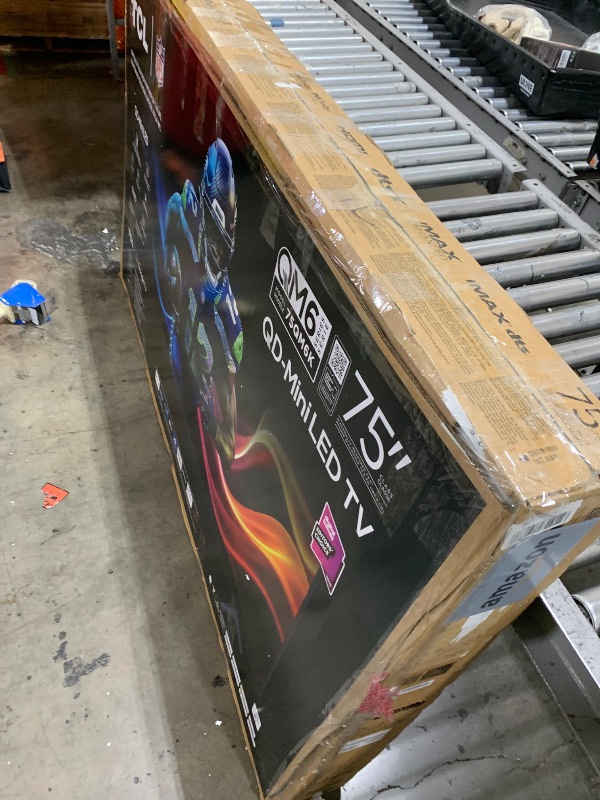 Photo 1 of TV IS BROKEN SELLING FOR PARTS TCL 75 Inch Class QM6K Series | Mini LED QLED 4K HDR | 75QM6K, 2025 Model | 120HZ-144HZ High Brightness Smart Google TV Dolby Atmos Onkyo Audio | Voice Remote Alexa Gaming Streaming Television