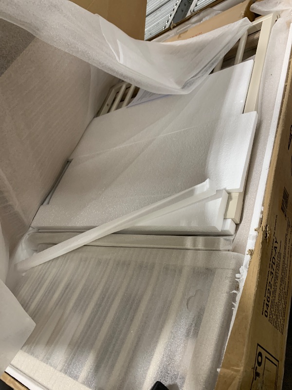 Photo 1 of Storkcraft Santorini Convertible Crib with Toddler Guardrail (Frosted Oat & Driftwood) – GREENGUARD Gold Certified, Toddler Bed Conversion Kit Included, 100% Solid Wood, Fits Standard Crib Mattress