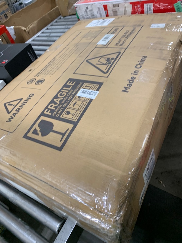 Photo 1 of Decofy Vanity Desk with Mirror and 12 LED Lights, Makeup Vanity Table with USB & Power Outlets, 4 Drawers and Hairdryer Holder, Padded Stool with Storage, White