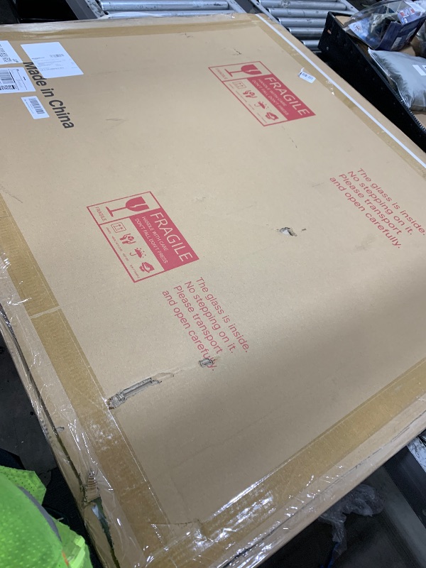 Photo 1 of [Tempered Glass] 50“x44” Beveled Edge Glass Chair Mat with Polished Edge Clear Office Chair Mat, Glides Smoothly, Suitable for Carpet or Hardwood Floors