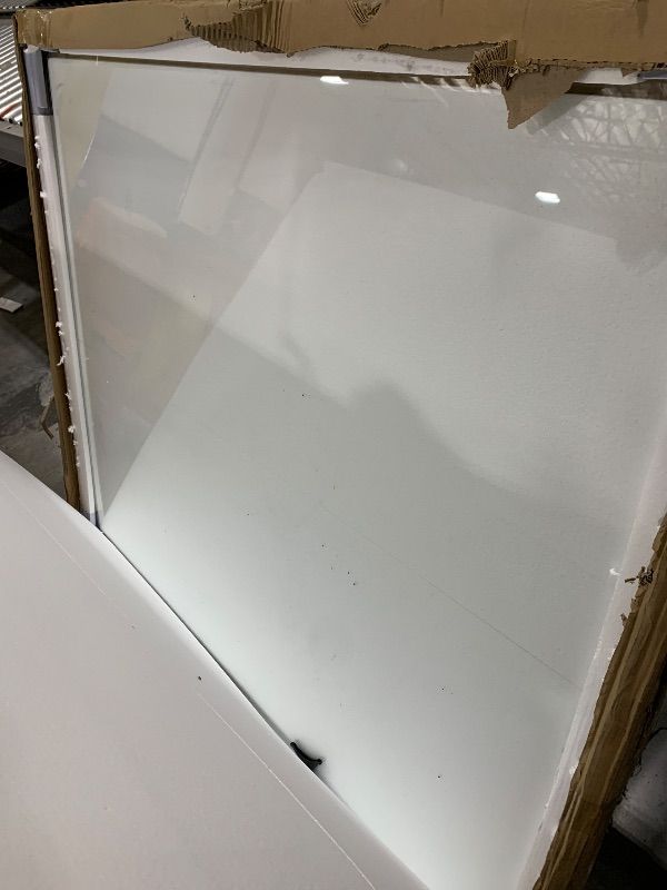 Photo 1 of [Tempered Glass] 50“x44” Beveled Edge Glass Chair Mat with Polished Edge Clear Office Chair Mat, Glides Smoothly, Suitable for Carpet or Hardwood Floors