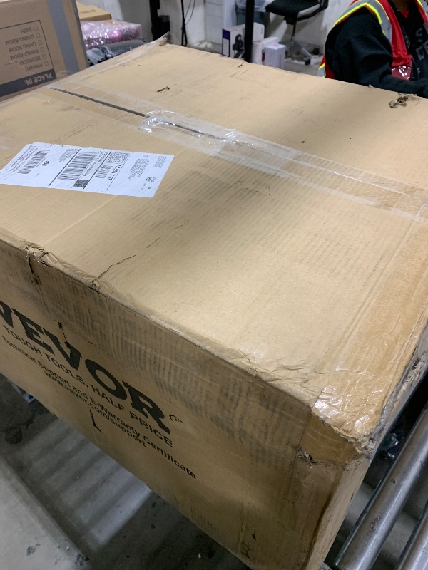 Photo 1 of VEVOR Drain Cleaner Machine 100 FT x 1/2 Inch, Sewer Auger Auto Feed with 4 Cutter & Air-activated Foot Switch for 2" to 4" Pipes, Orange, Black
