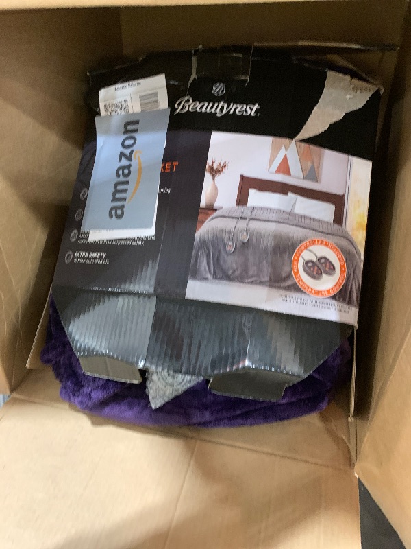 Photo 1 of Beautyrest Heated Blanket, Electric Blanket, Soft, Warm, Reversible Plush - Sherpa Heating Blanket with 20 Heat Settings, 1-10 hrs Timer Auto Shut Off, Machine Washable, King (90 inx100 in), Purple
