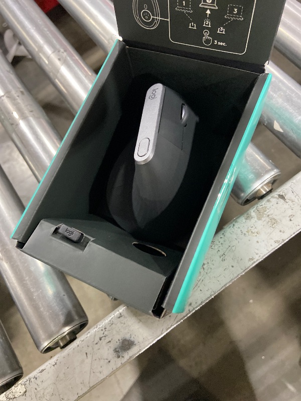 Photo 1 of Logitech MX Vertical Wireless Mouse – Ergonomic Design Reduces Muscle Strain, Move Content Between 3 Windows and Apple Computers, Rechargeable, Graphite