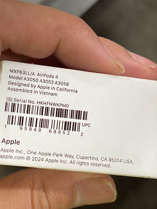 Photo 1 of Apple AirPods 4 Wireless Earbuds, Bluetooth Headphones, Personalized Spatial Audio, Sweat and Water Resistant, USB-C Charging Case, H2 Chip, Up to 30 Hours of Battery Life, Effortless Setup for iPhone