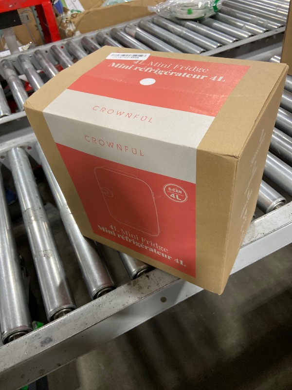 Photo 1 of CROWNFUL Mini Fridge, 4 Liter/6 Can Portable Cooler and Warmer Personal Refrigerator for Skin Care, Cosmetics, Beverage, Food,Great for Bedroom, Office, Car, Dorm, ETL Listed (White)