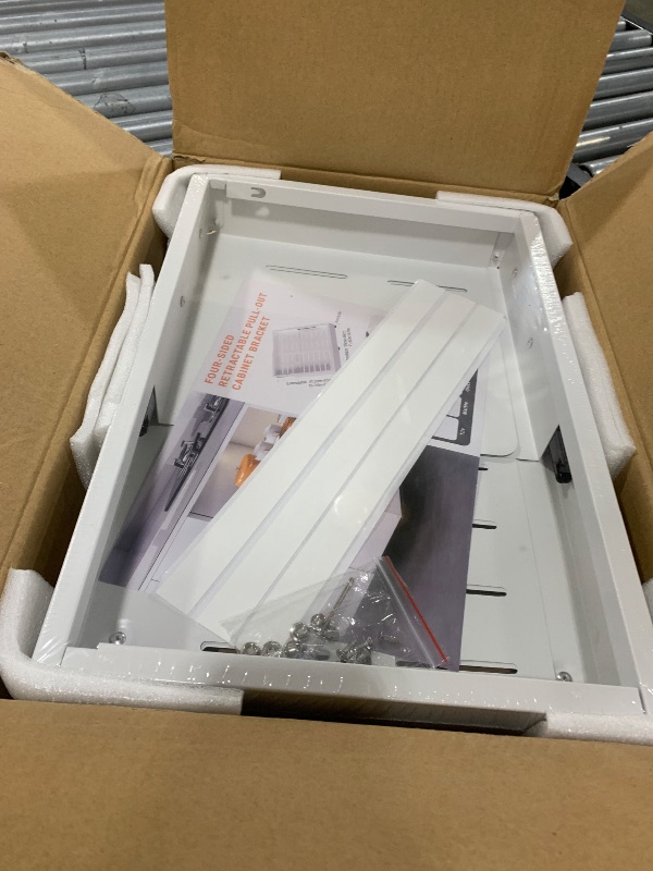 Photo 1 of 2 Pack Expandable Pull Out Cabinet Organizer, Width (12"-19" ) & Depth (16.5"-22")No Drill Adjustable Cabinet Pull Out Shelves for Kitchen,Pantry, Adhesive Roll Out Shelves for Kitchen Cabinets-White