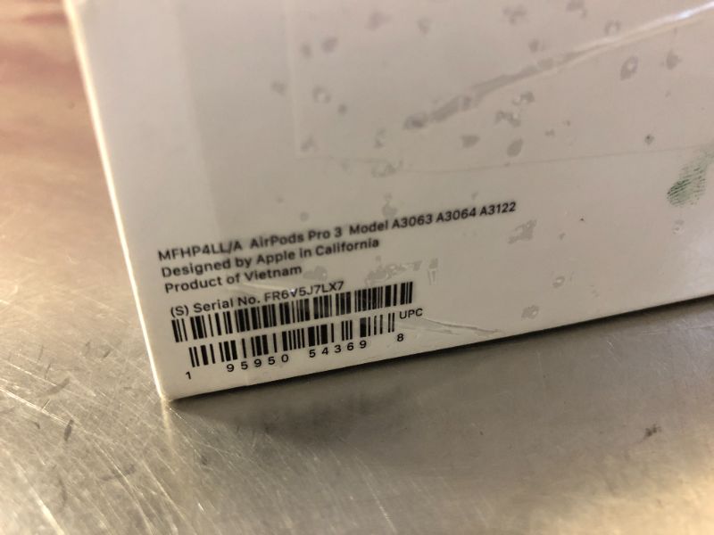 Photo 1 of Apple AirPods Pro 3 Wireless Earbuds, Active Noise Cancellation, Live Translation, Heart Rate Sensing,Hearing Aid Feature,Bluetooth Headphones,Spatial Audio, High-Fidelity Sound, USB-C Charging, White