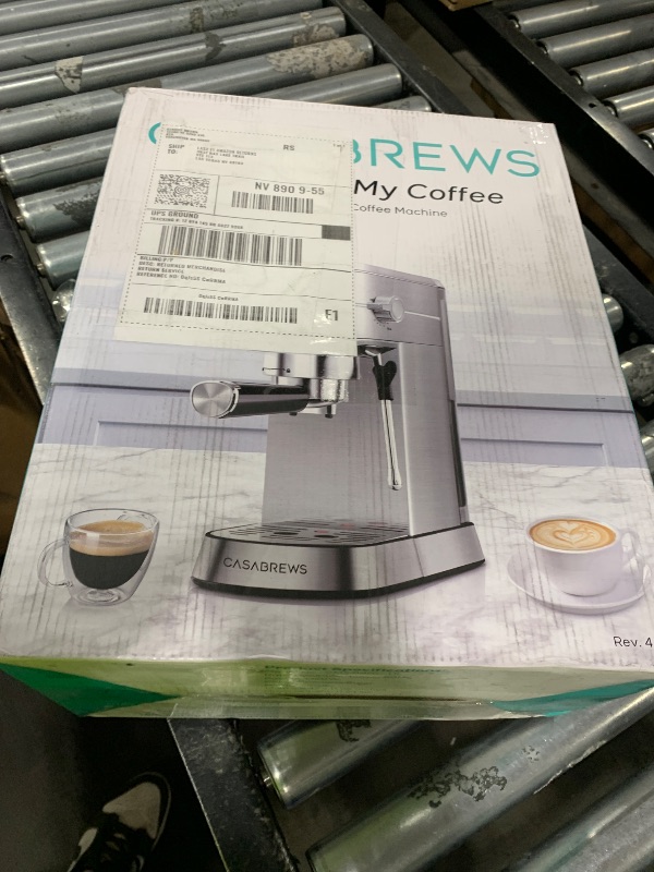 Photo 1 of CASABREWS CM5418 Espresso Machine 20 Bar, Compact Espresso Maker with Steam Milk Frother, Stainless Steel Coffee Machine with 34oz Removable Water Tank for Cappuccino, Gift for Women or Men, Silver