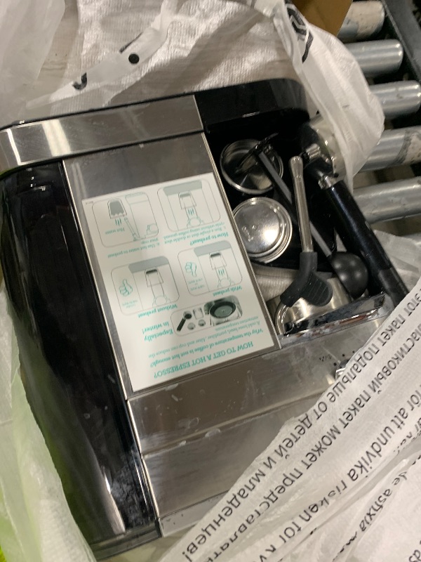 Photo 1 of CASABREWS CM5418 Espresso Machine 20 Bar, Compact Espresso Maker with Steam Milk Frother, Stainless Steel Coffee Machine with 34oz Removable Water Tank for Cappuccino, Gift for Women or Men, Silver