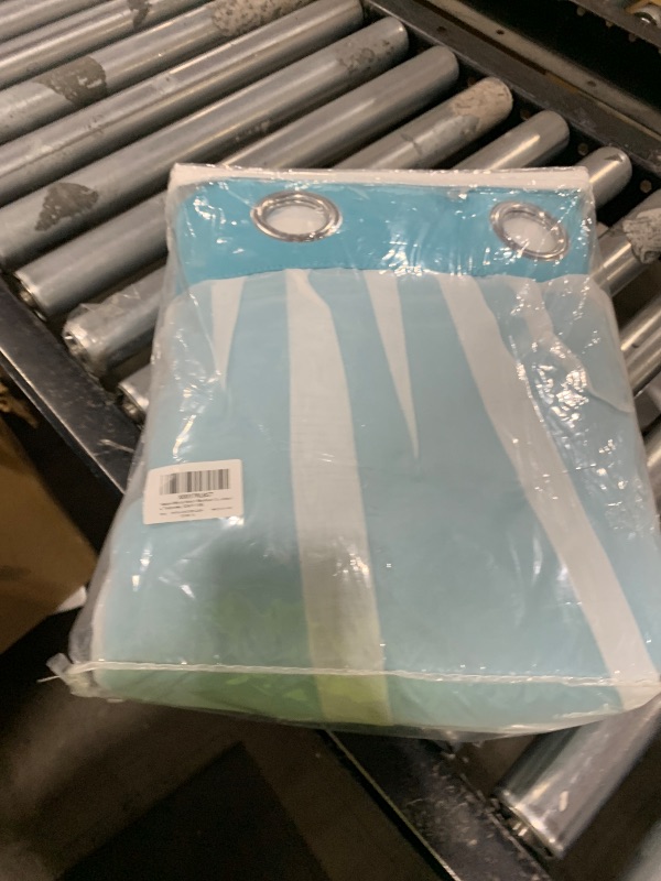 Photo 1 of Hiasan Mix & Match Blackout Curtains with Sheer Overlay, Double Layer Sun Blocking Thermal Insulated Grommet Window Curtains for Bedroom, Living Room, 2 Panels with Tiebacks, Turquoise, 52W X 108L