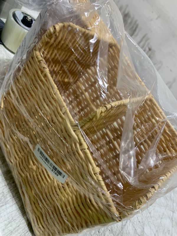 Photo 1 of Klippehop Diaper Caddy Organizer, Hand Rattan Nursery Storage Basket for Baby Essentials, Baby Changing Table Organizer Perfect Nursery Assistant (Hollow Rattan, M)