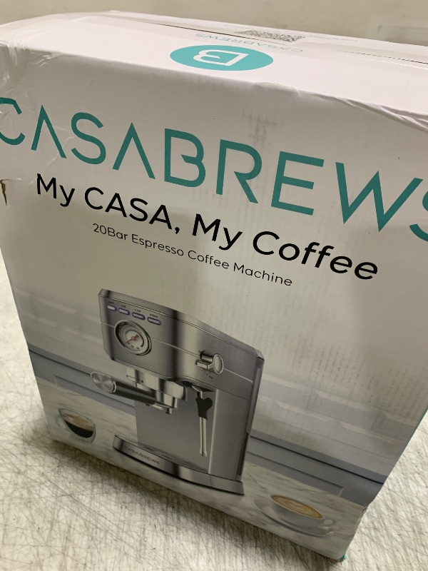 Photo 1 of CASABREWS CM5418 Espresso Machine 20 Bar, Compact Espresso Maker with Steam Milk Frother, Stainless Steel Coffee Machine with 34oz Removable Water Tank for Cappuccino, Gift for Women or Men, Silver