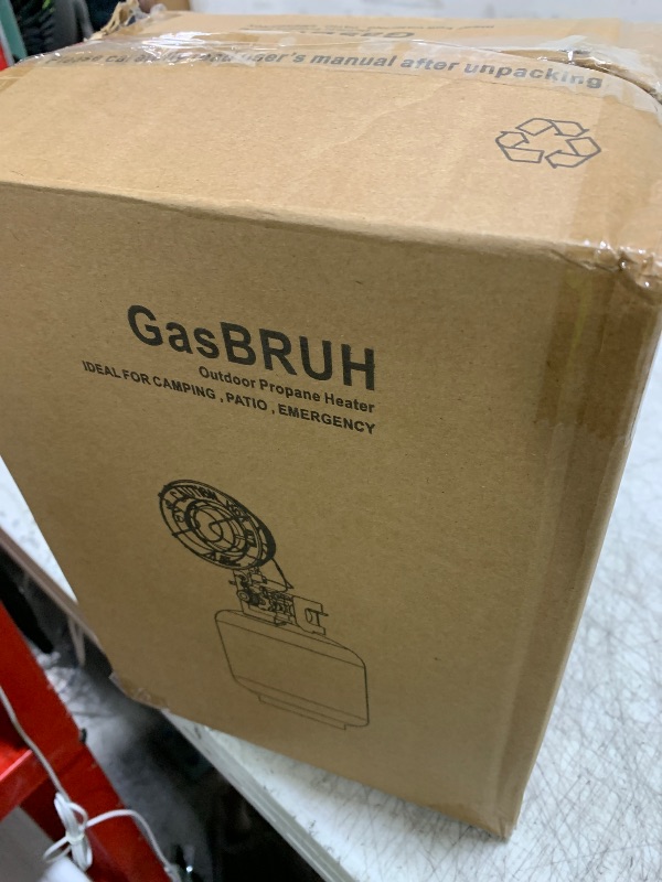 Photo 1 of GasBRUH Single Tank Top Propane Radiant Heater With Windproof Lighter,18,000 BTU Portable Propane Heater with 3 Heating Modes, Tip-over Switch and Shut-off Valve for Camping, Patio, Backyard, RV