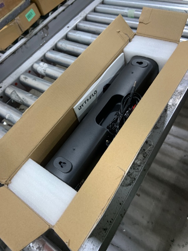 Photo 1 of Rythflo 60W Bluetooth Sound Bar, 16 inch Compact TV Soundbar with Remote, 8 Flame Light Modes, Optical/ARC/AUX/RCA Connections, Wall-Mountable Home Theater Speaker for TV, PC, Projector, Gaming